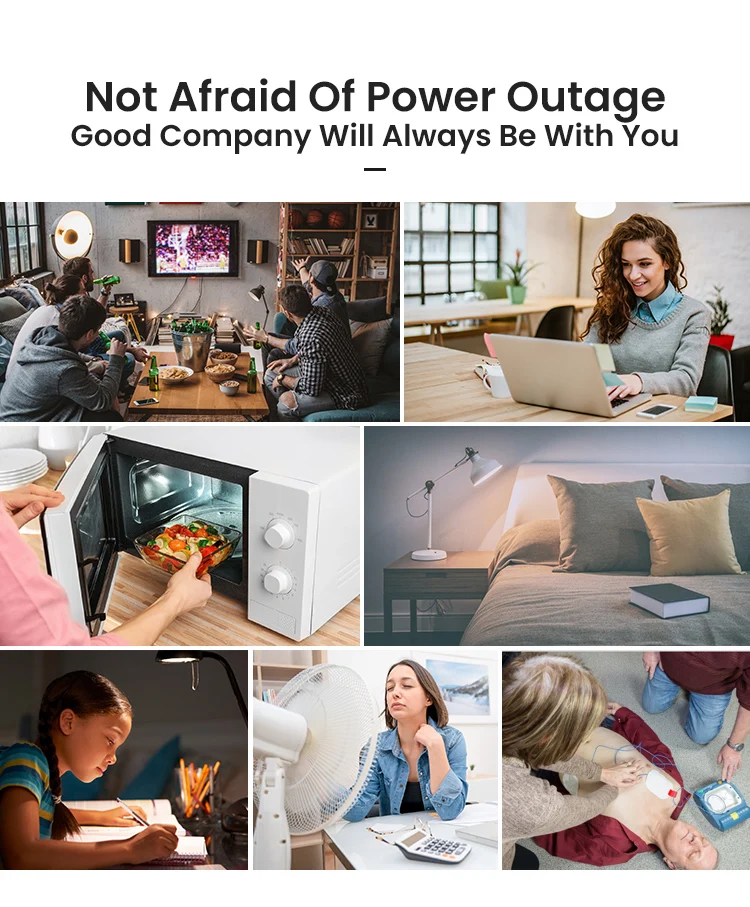 
New High Power 2000W Rechargeable Outdoor Camping Lithium Battery Household Backup Power Solar Portable Generator Power Station 