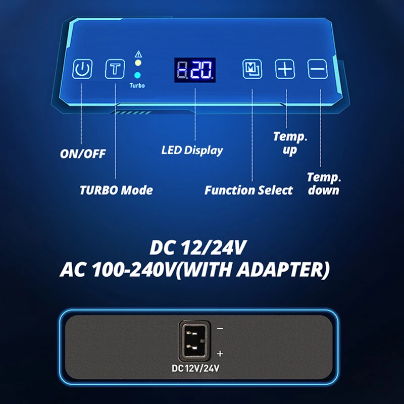 New Design 20L Single Zone Car Fridges Mini Frezzer 12v 24v Truck Refrigerator with LED Display