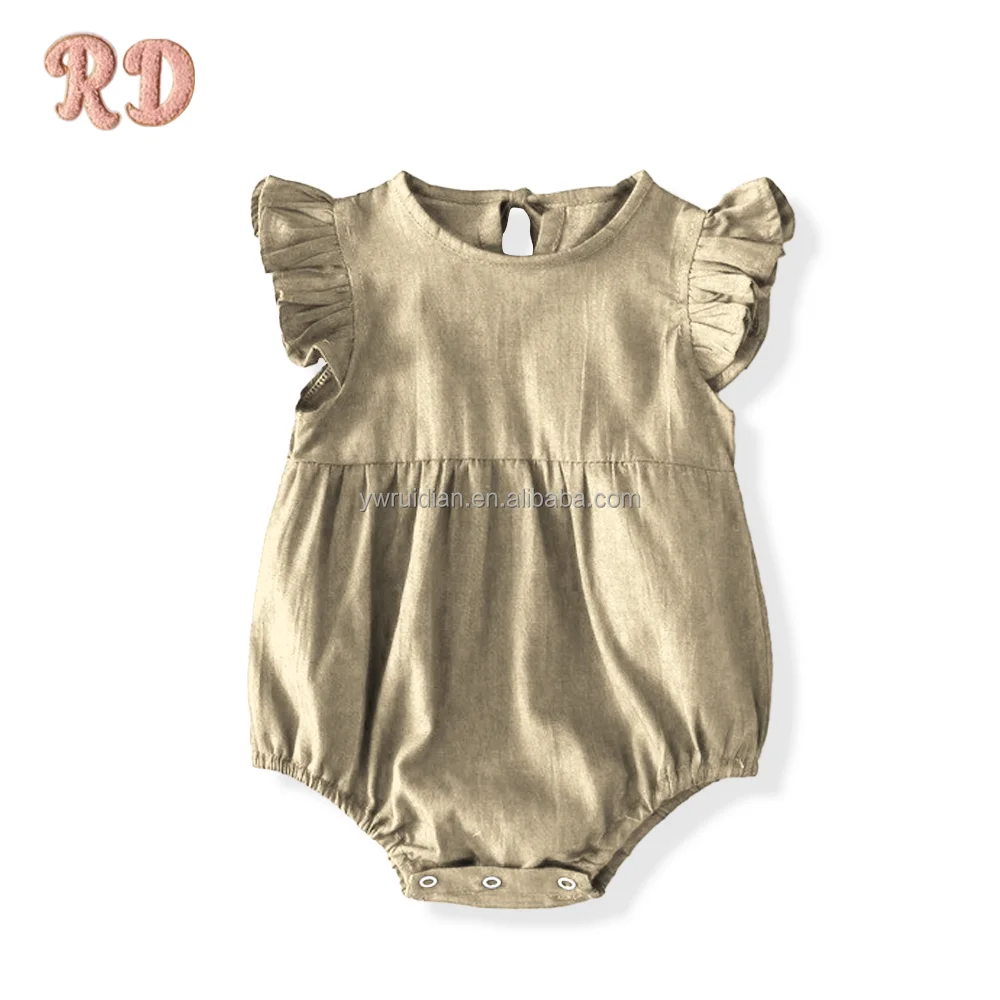 YiWu RuiDian OEM фабричная Одежда для новорожденных однотонный комбинезон без рукавов мальчиков и