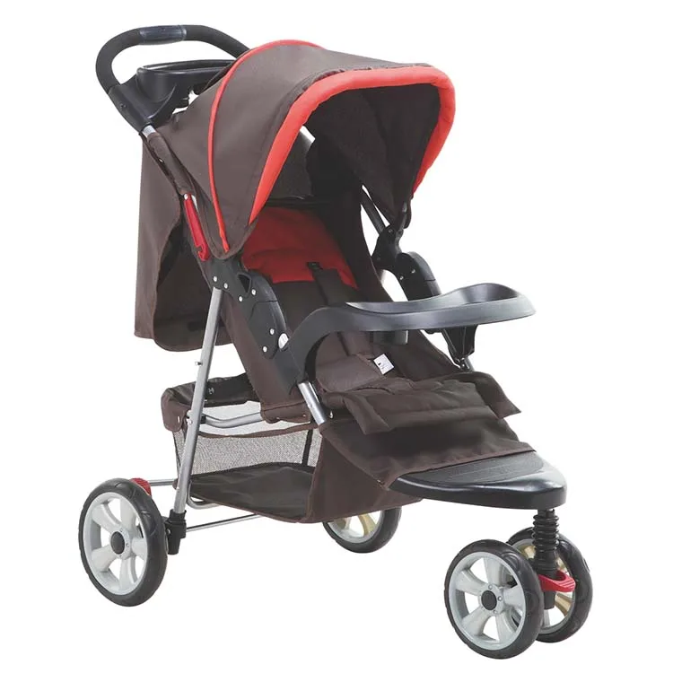 
Tricycle jogger pram 3 wheels baby stroller with parent tray and snack tray 