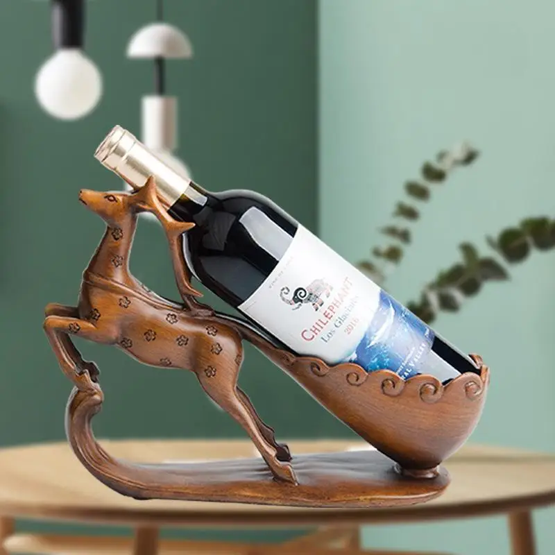 Creative Deer Design Wine Cabinet Home Office Decoration Single Wine Bottle Rack / Holder