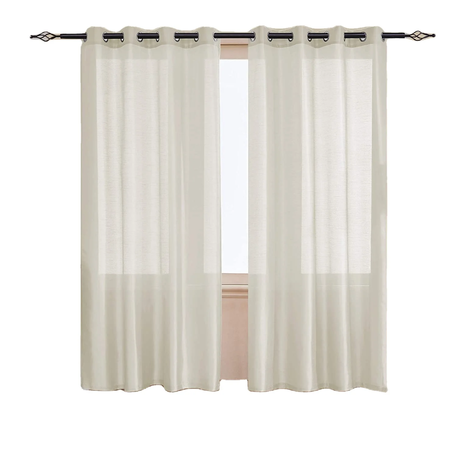 
2 Panels Home Decor Lisette Sheer Bedroom Window Blackout Curtain Panel For Living Room 