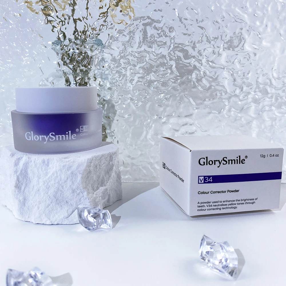 Private Label V34 Tooth Powder Home Use Teeth Whitening Powder Minty Flavor Sensitive Free Formula