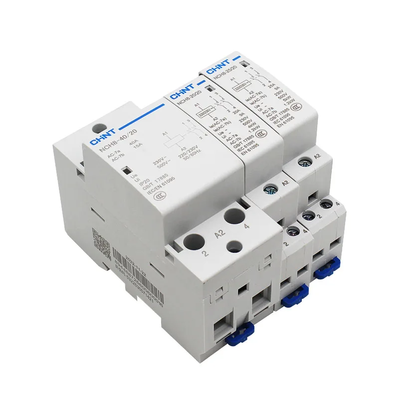NCH8-63/40 AC220/230V household guide rail type small single-phase chint ac contactor