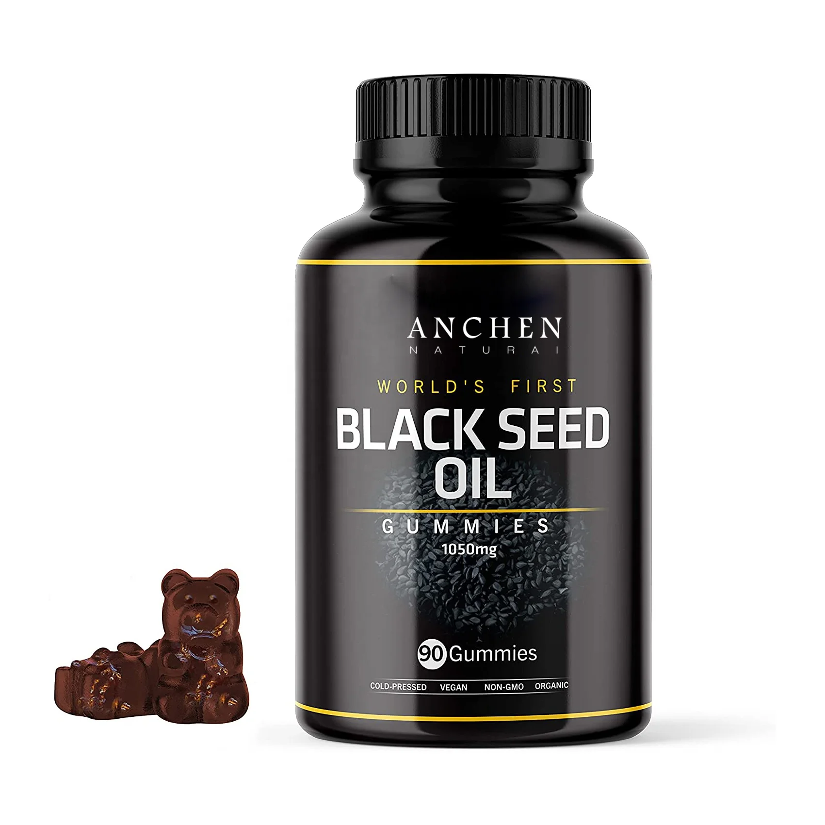 Organic Black Cumin Seed Oil Gummies Nigella Sativa Supplement with Omega 3 6 9 Fatty Acids Support for  Weight Management
