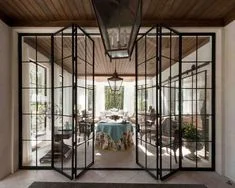 Modern House Design Solid Steel W37 Crittal Folding Door with Tempered Glass 2023 New Design Exterior Door and windows