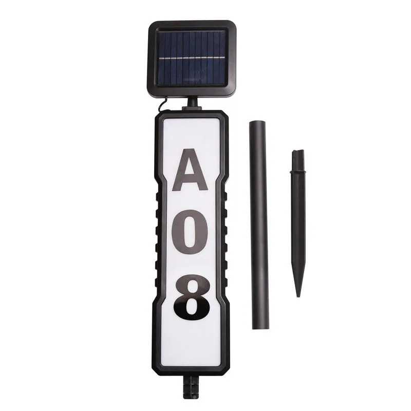 House Number Led Solar Lamp Waterproof Door Address Digits Plate Plaque Solar Wall Lamp Lawn Lamp House Number Light