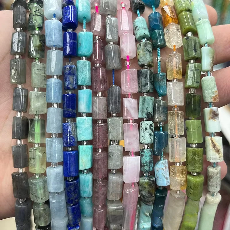 Natural stone 8*11mm faceted cylindrical loose beads glass crystal DIY jewelry bracelet necklace wholesale