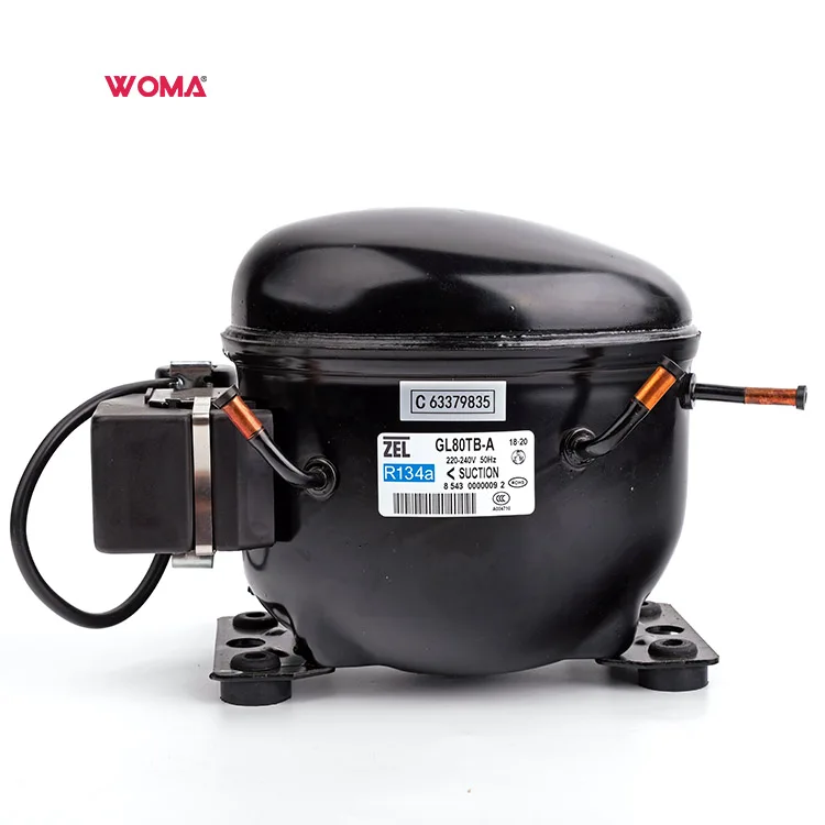 Zel GL80TB  220/240V 50Hz  HBP High back pressure R134a refrigeration compressor for refrigerator Refrigerator display case