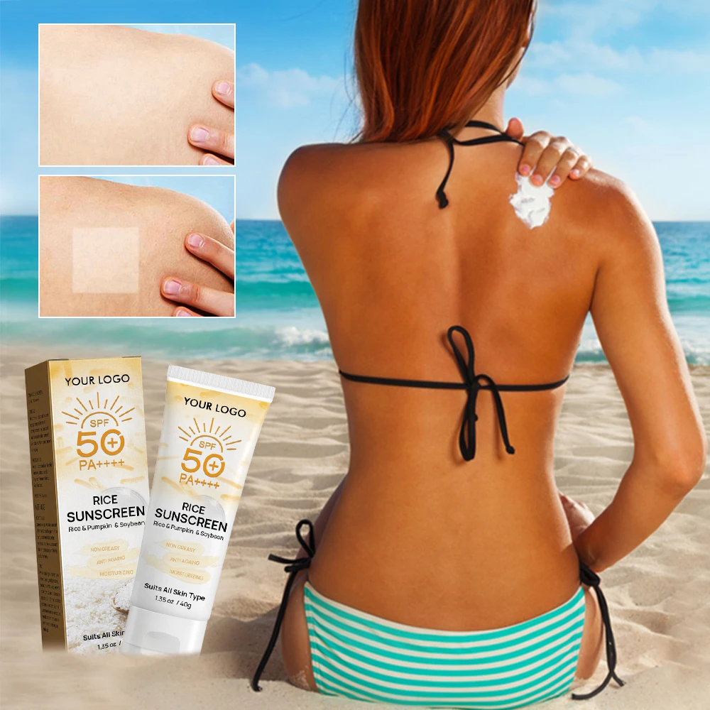 Private Label Nourishing Tinted Moisturizer Broad-Spectrum Sunblock Sun Cream Pa++++Rice Sunscreen Spf 50 For Face Body