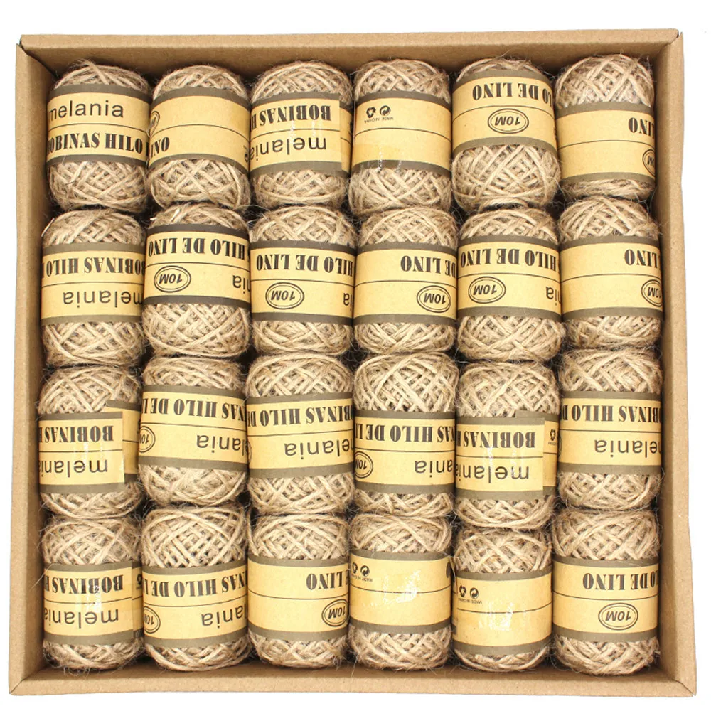 Коробка-упакованная в детском саду сделай-сам Экологичность пеньковая веревка природный ручной шпагат подарочная декоративная упаковка