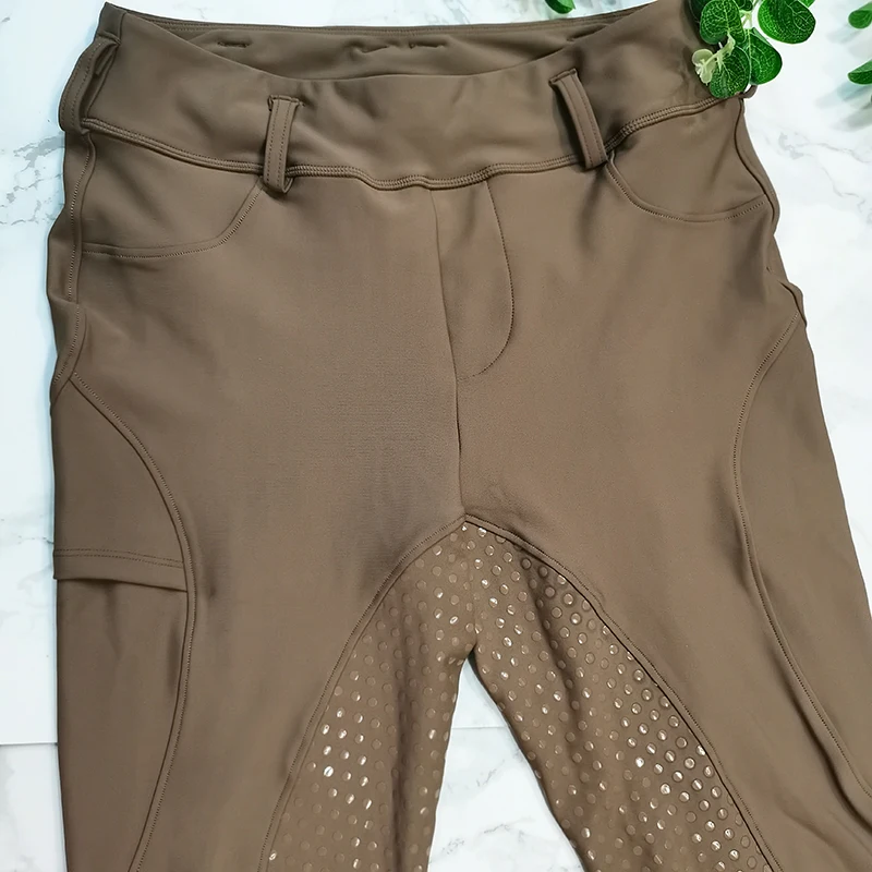 Original Brown Color Silicone Printing Leggings for Ride a Horse 2022 Stretchable Horse Riding Leggings Women Equestrian Pant