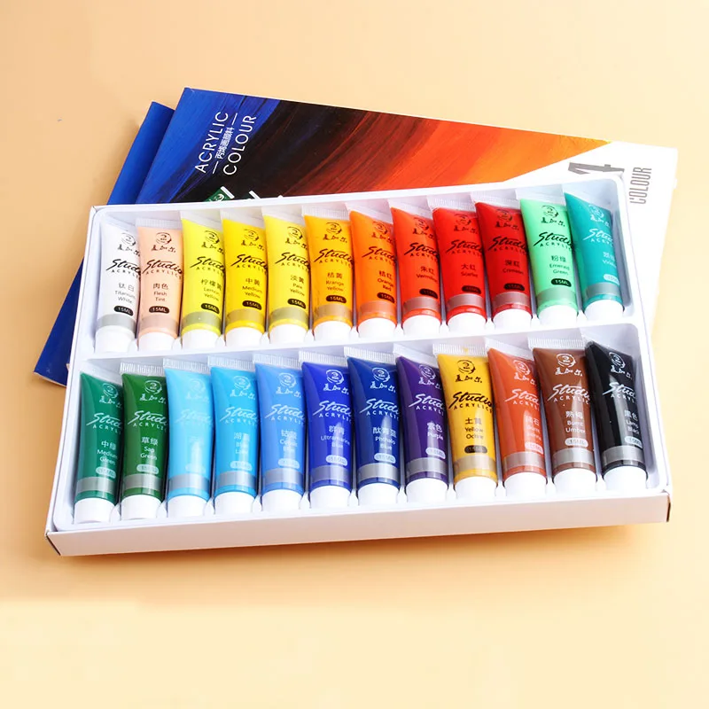 24 colors 15ml acrylic paint Graffiti Waterproof Paint Set crafts 4 all paint