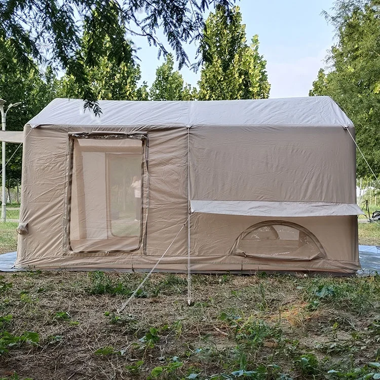 High Quality pvc Fabric Tent single Layer Camping waterproof Air Tent nylon Oxford Fabric  Camping  inflatable House Tent