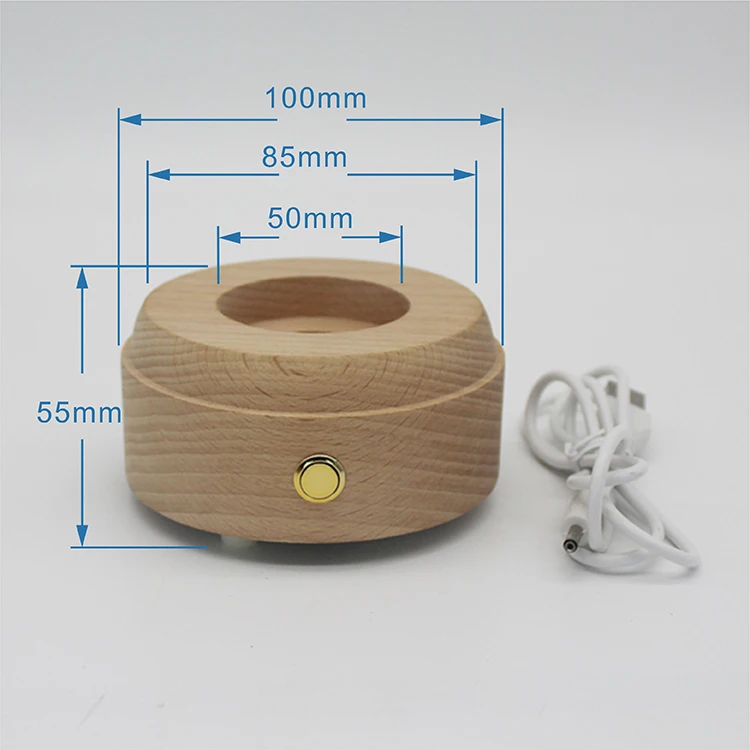 Однотонная деревянная музыкальная шкатулка с bluetooth ночник подзаряжаемой кнопкой