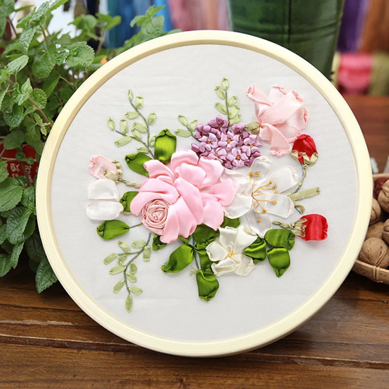 DIY Hand-embroidered Ribbon Embroidery Three-Dimensional Embroidery Fabric Creative Suzhou Embroidery