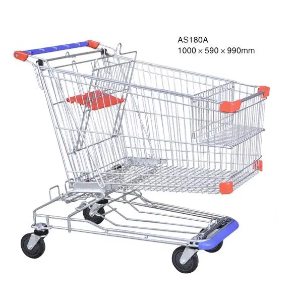 shopping cart manufacturer cheap price 4 wheels metal supermarket trolley