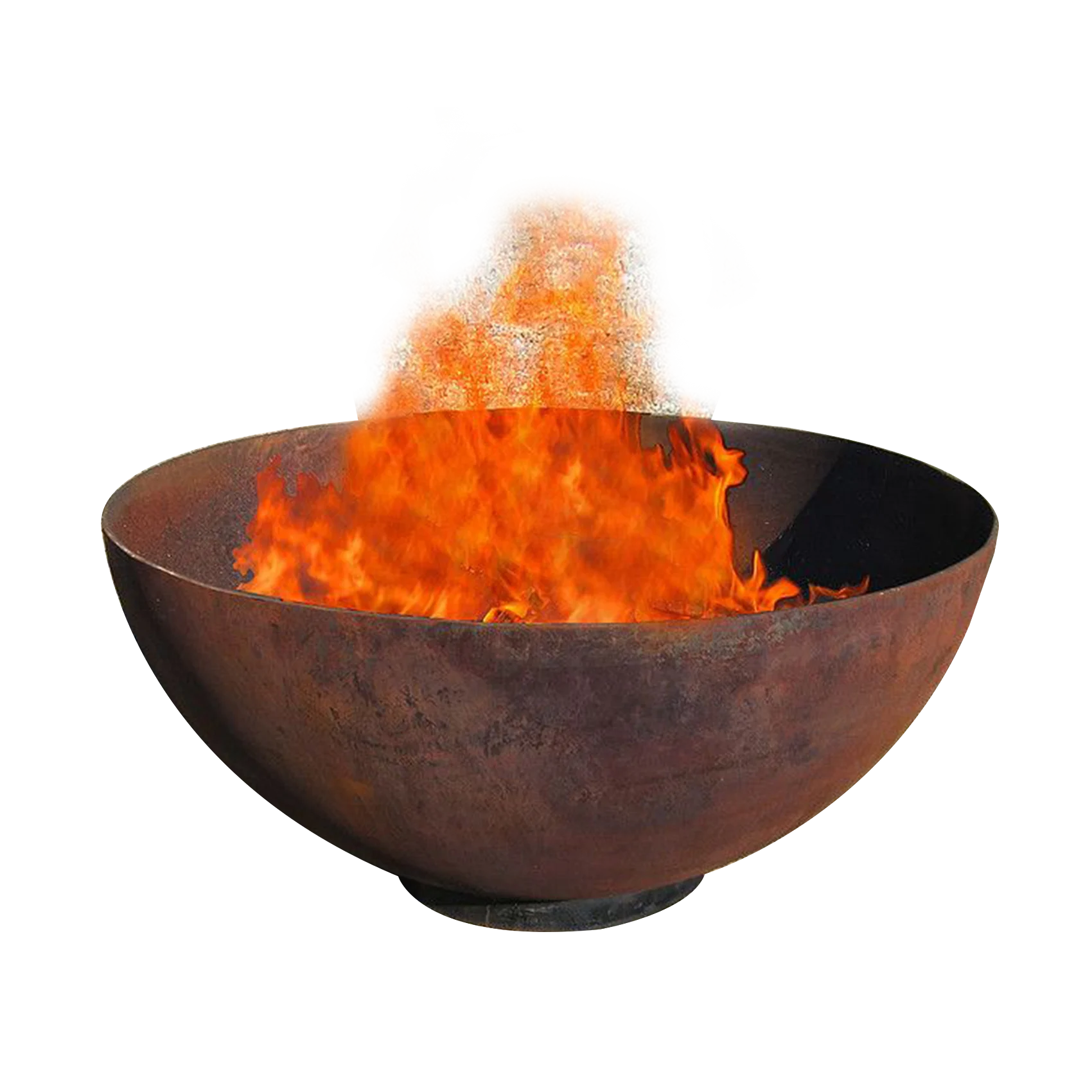 Corten Steel Outdoor Gas Fire Pit Round 30 Inch Fire Bowl