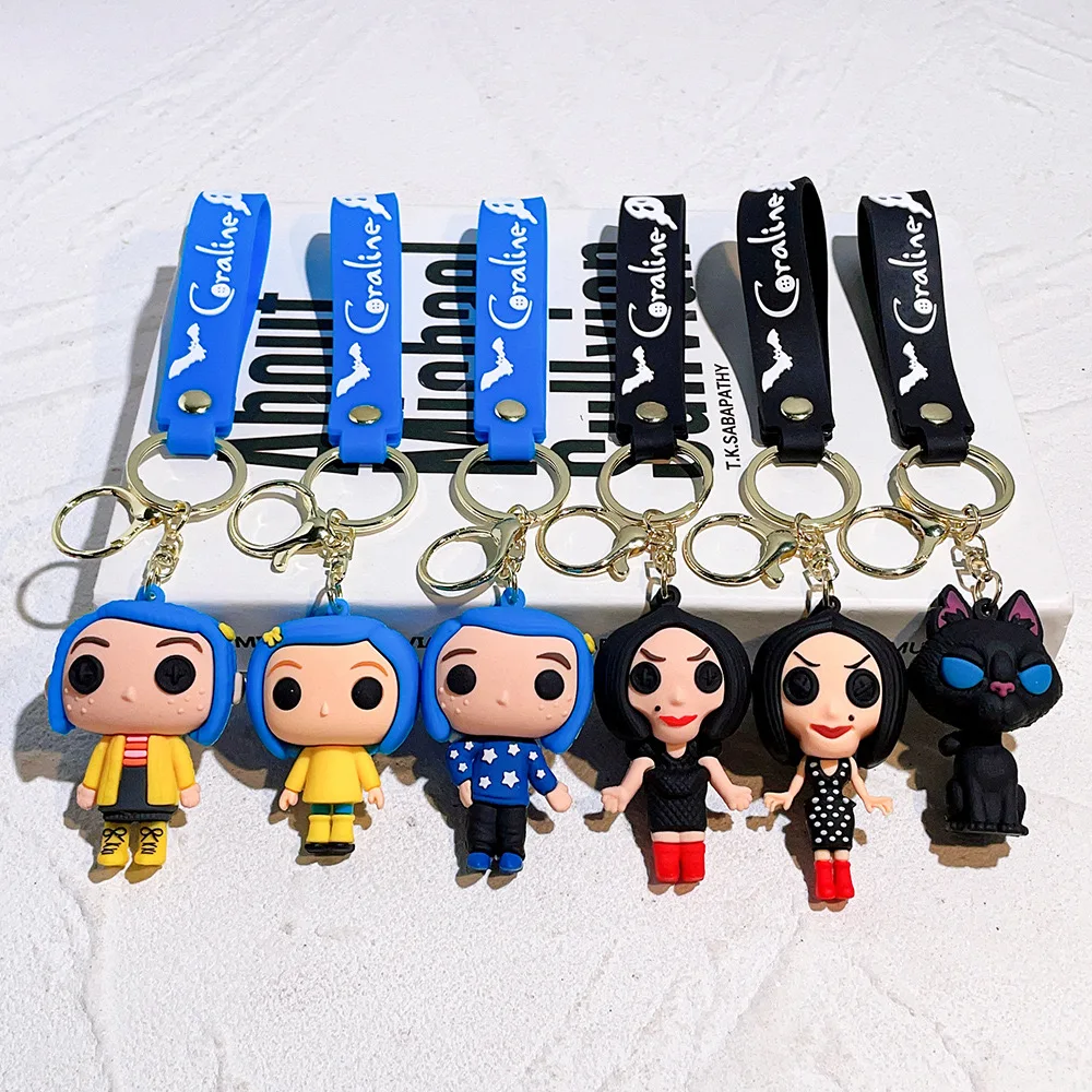 3D PVC Kawaii Anime keychains Cute cartoon rubber Halloween character keychain sillicon custom car bag pendant keyring key chain