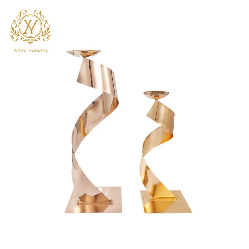 Luxury Tall Geometric Metal Gold Silver Wed Flower Stand Events Decorations Centerpieces For Wedding Table