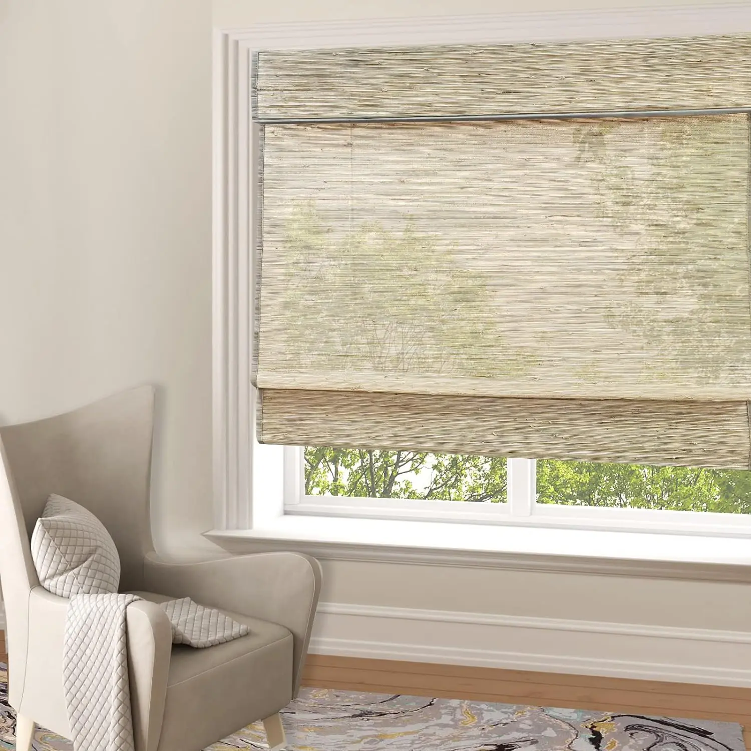 Easy Install Customized Home Hotel Decor Nature Blackout Bamboo Blind For Windows