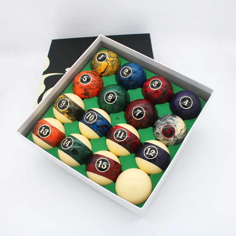 
Fantasy and Number Color 16 Pieces Billiard Pool Ball Set With Beauty Box 