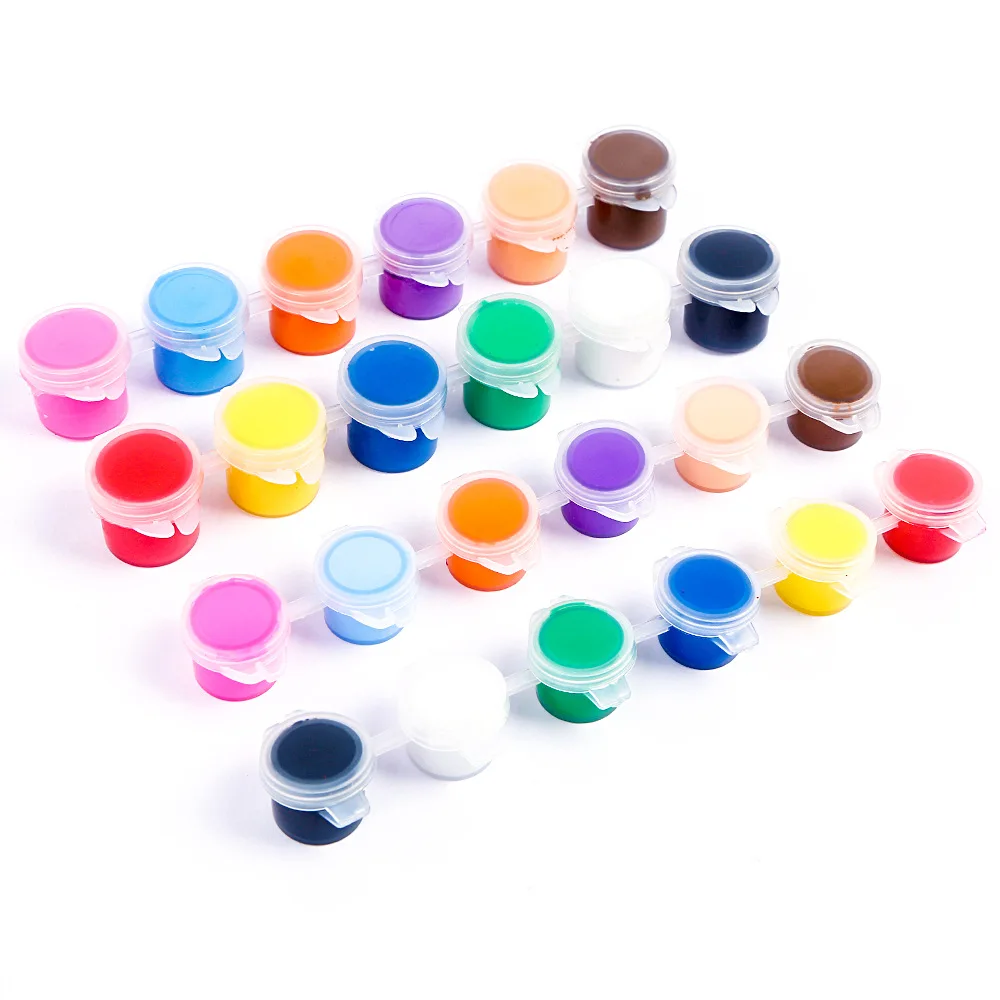 Professional Mini Cheap 3Ml/5Ml 6/12 Pcs Strip Plastic Pots Kid Acrylic Paint