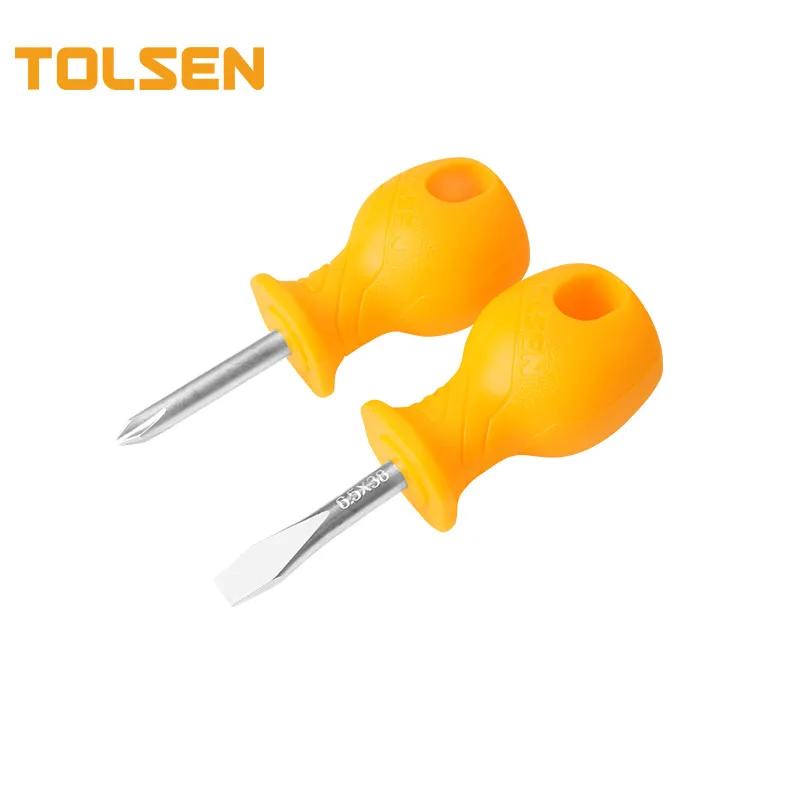 TOLSEN 20734 Stubby 2pcs Tools Mini Magnetic Screwdriver Set