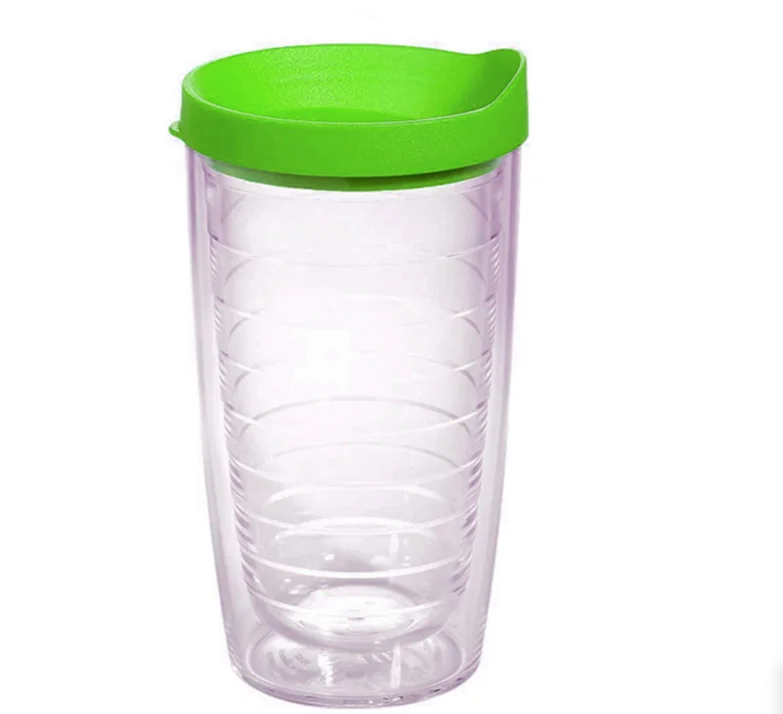 Hot Sale Insulated Drinking Glasses Great for Iced Coffee & Hot Drinks Clear Double Wall Plastic Tumbler Cups