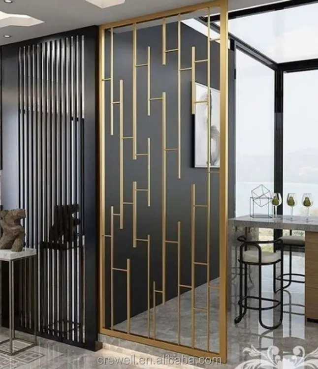 custom size factory direct interior design gold rose gold room partition wall divider