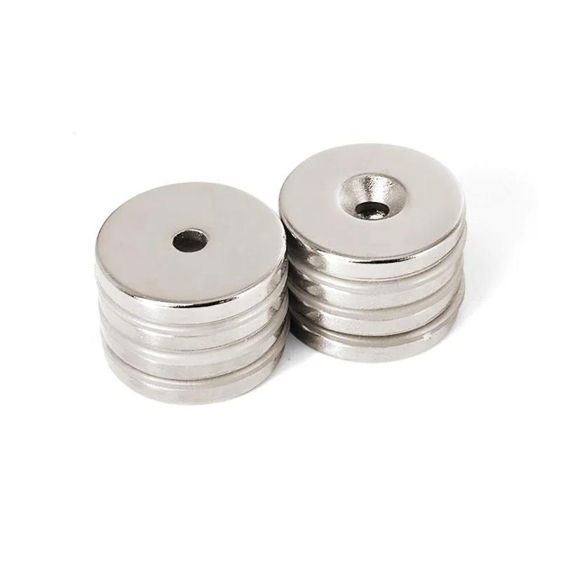 Wholesale price rare earth neodymium magnet disc countersunk hole neodymium magnet n35