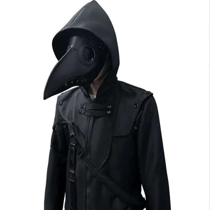 Mens Hoodie Jacket Gothic Steampunk Coats Irregular Hem Vintage Costume Uniform
