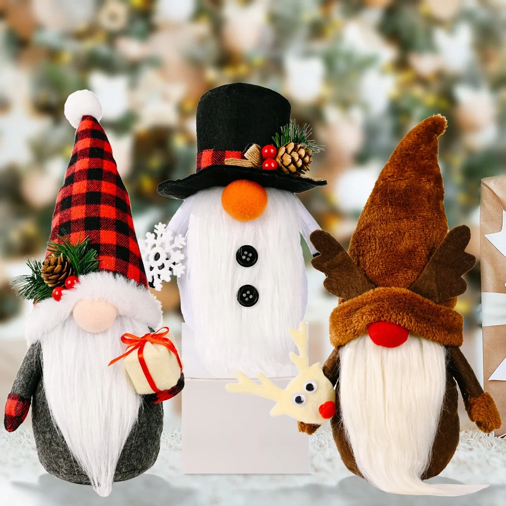 Кукла с белой бородой Rudolph, рождественские украшения, Санта-Клаус, Подарочная кукла, праздничные украшения, цветные фигурки, кукла, плюшевые игрушки