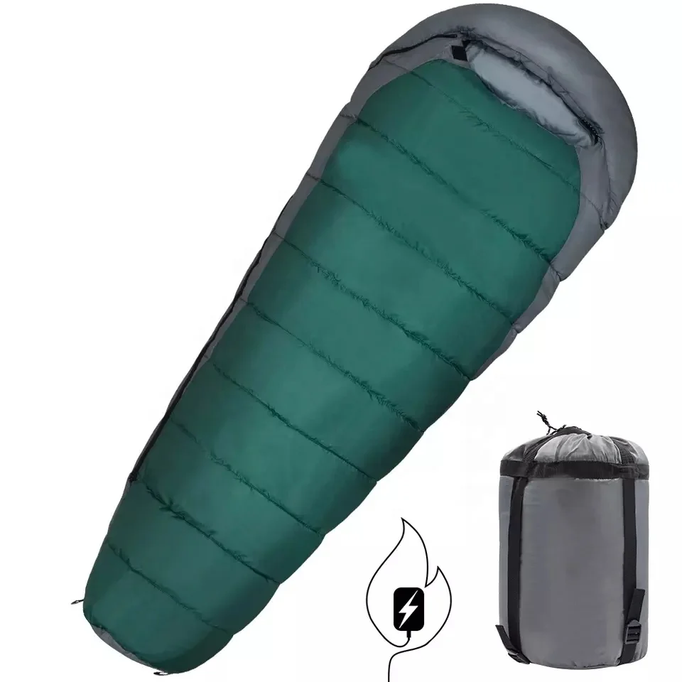 Promotion Warm and Comfortable USB Heated Sleeping Bag Outdoor Electric Mummy Sleep Bag for Camping