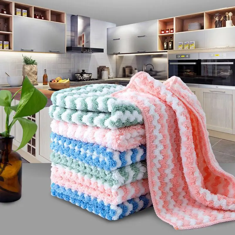 Хит продаж, коралловый бархат, катионная тряпка, впитывающая вода, без масла, Безворсовая тарелка, полотенце, кухонная тряпка для очистки