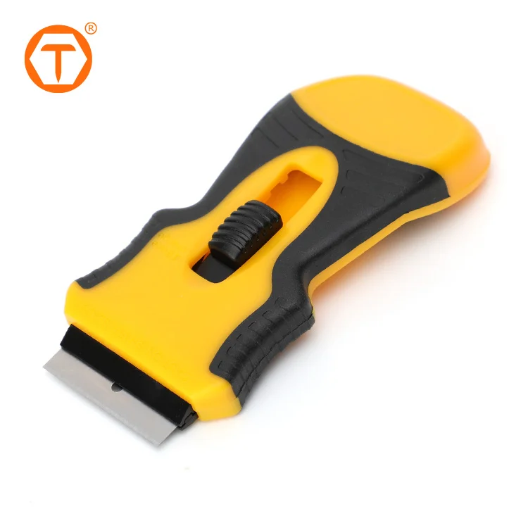 Cleaning tool ABS TPR material professional window razor blade scraper carbon steel blade putty knife for glass