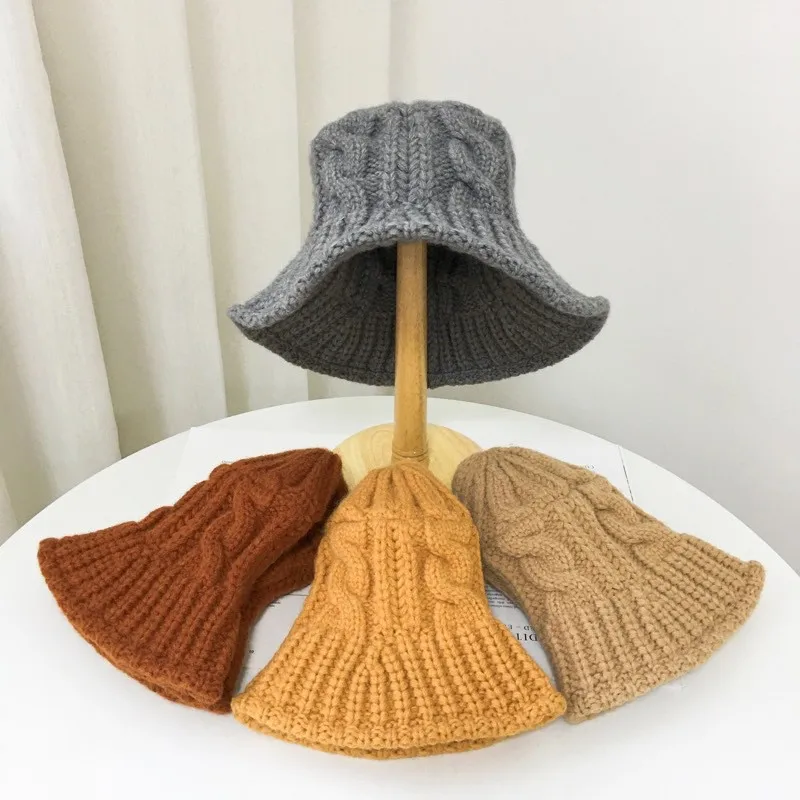 Bucket hats women Customized crochet knit cotton crochet quilted bucket hat