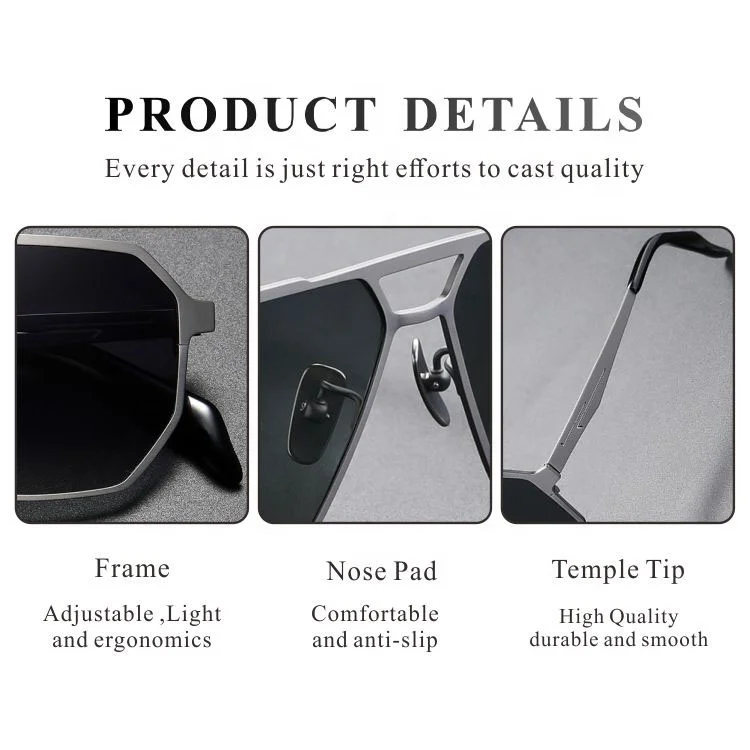 Fashion Luxury Novelty HD Polarized Sunglasses For Men Polarized UV Protection Ultralight Titanium Sunglasses Sun glasses Shades