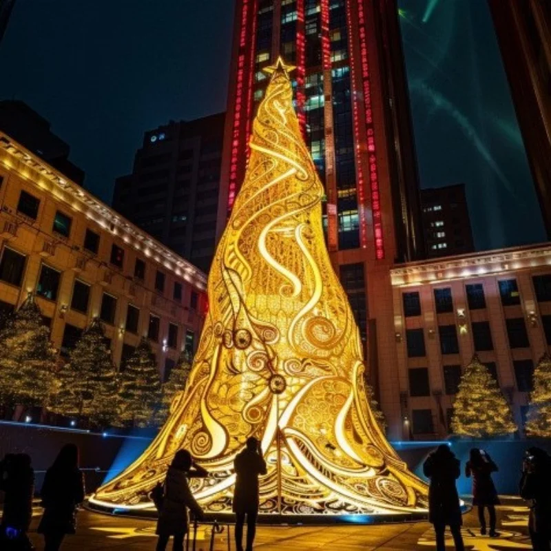 Custom Wholesale Giant Outdoor Lighting Christmas Tree with Waterproof Led Lights for shopping mall