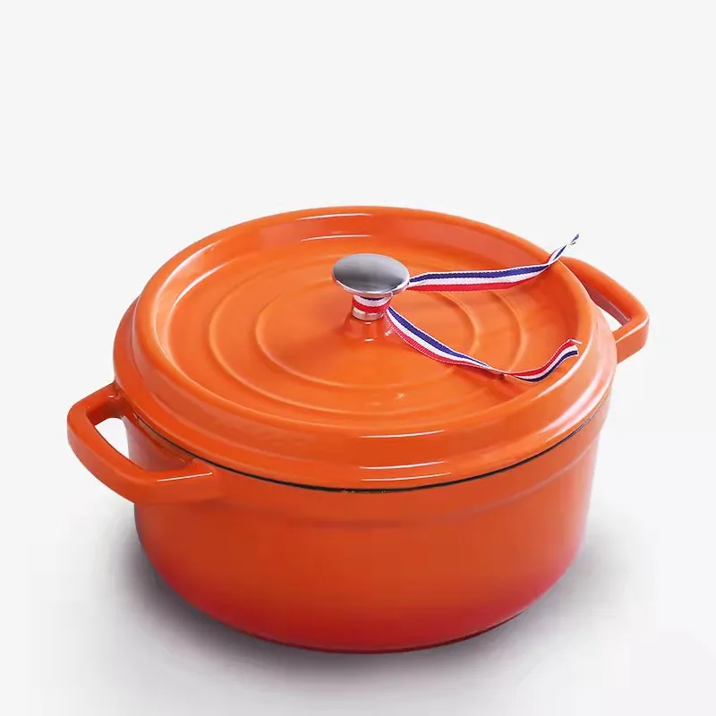 24cm Hot sale Orange  Enameled Cast Iron Dutch Oven