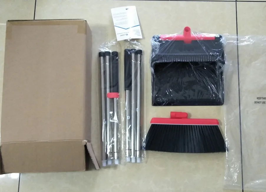 Набор для уборки дома с длинной пластиковой щеткой и пылесборником