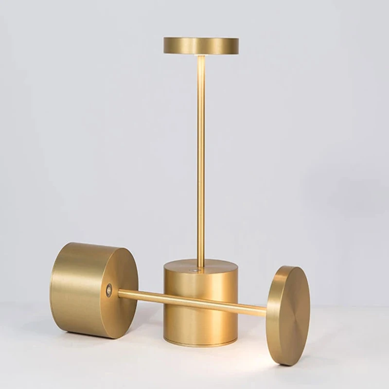 LED Cordless Restaurant Rechargeable Modern Table Lamp for Hotel Living Room Decorative 3-level Touch Dimming Reading Desk Lamp