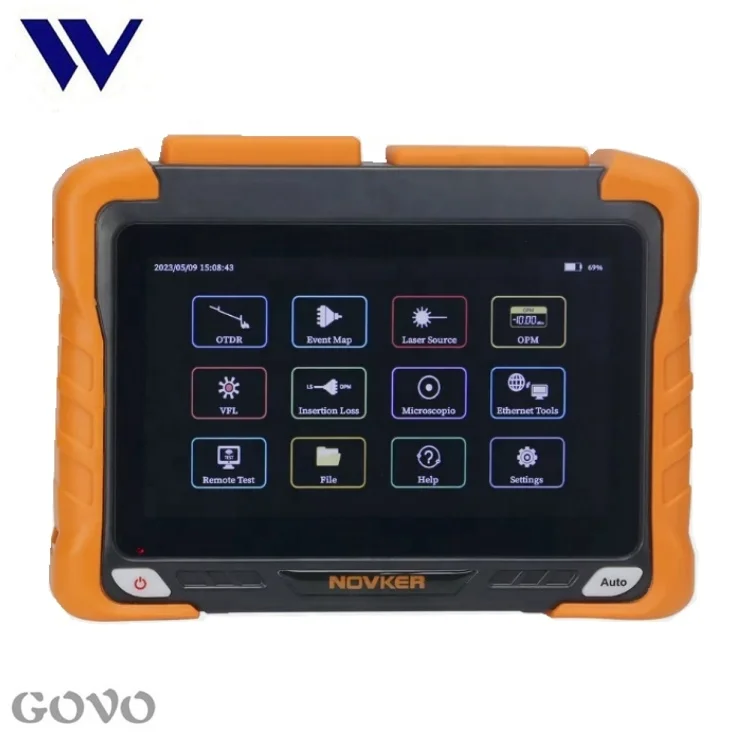 NOVKER 7-дюймовый оптоволоконный Тестер OTDR с NK6200-PT3 фильтром PON 1310/1550/1625 нм 42/40/40 дБ для тестирования сплиттера
