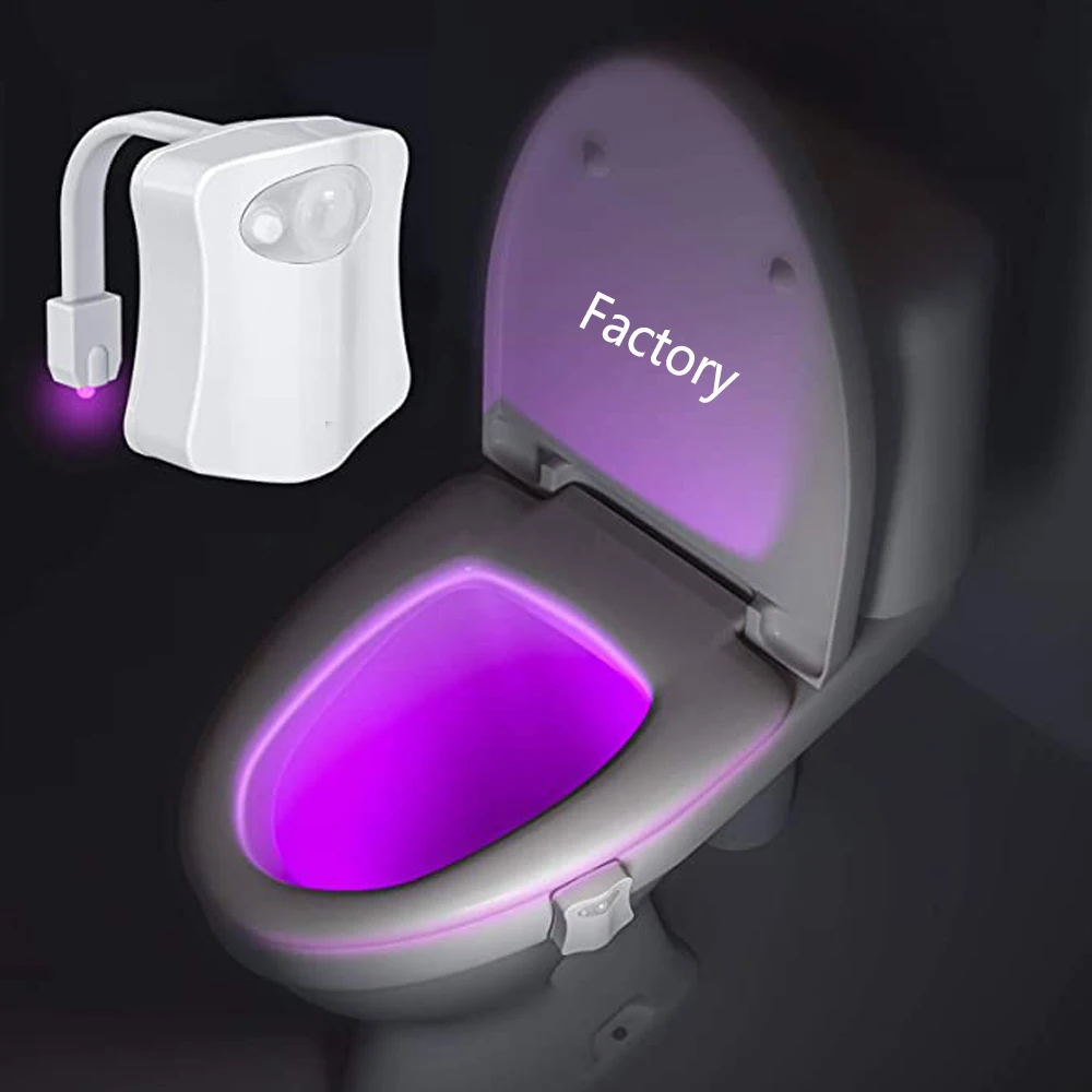 Hot Sell Led Toilet Light 8 Color Sensor Lightbowl Led Sensor Night Light Wc Bathroom Lamp 8 Led Toilet Light