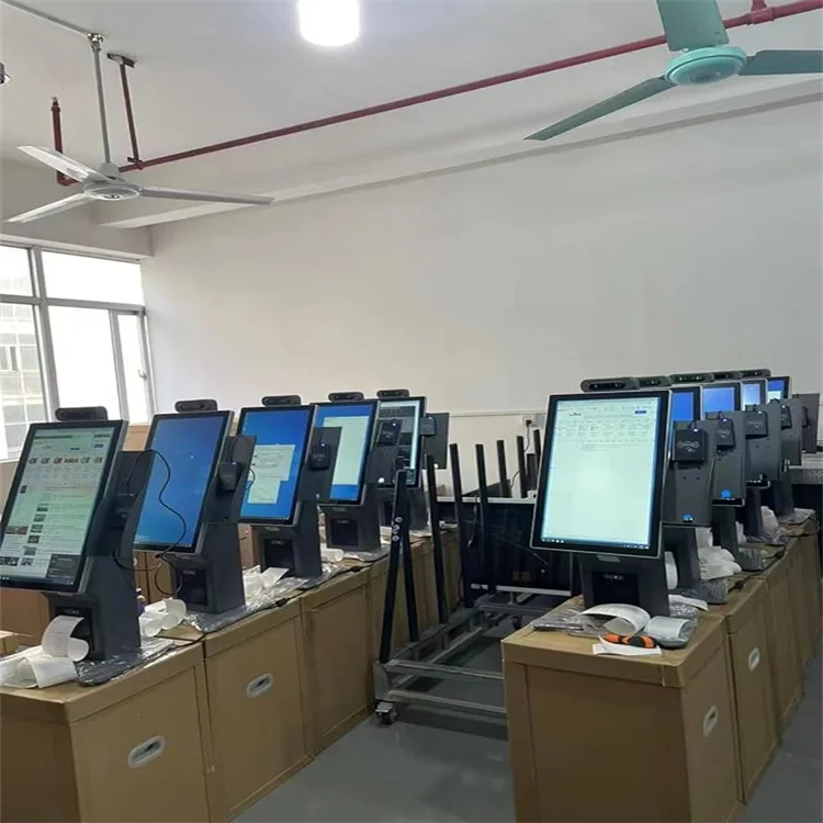 self payment kiosk All in one 15.6 21.5Inch Capacitive Screen self service  ordering machine Built-in thermal  printer/scanner