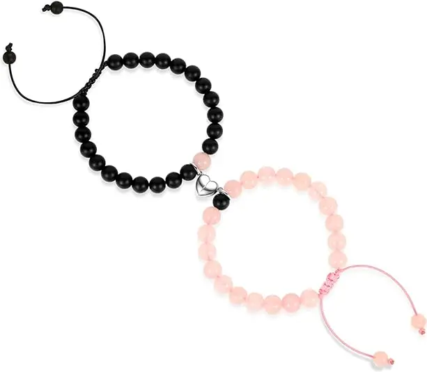 Hot Selling Beads Bracelet Gift For Boyfriend And Girlfriend Love Heart Magnetic Couple Beads Bracelet
