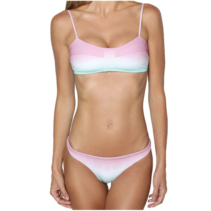 
 Танкини 2 шт простой дизайн девушки в микро сексуальный Танг печати женщин бикини  