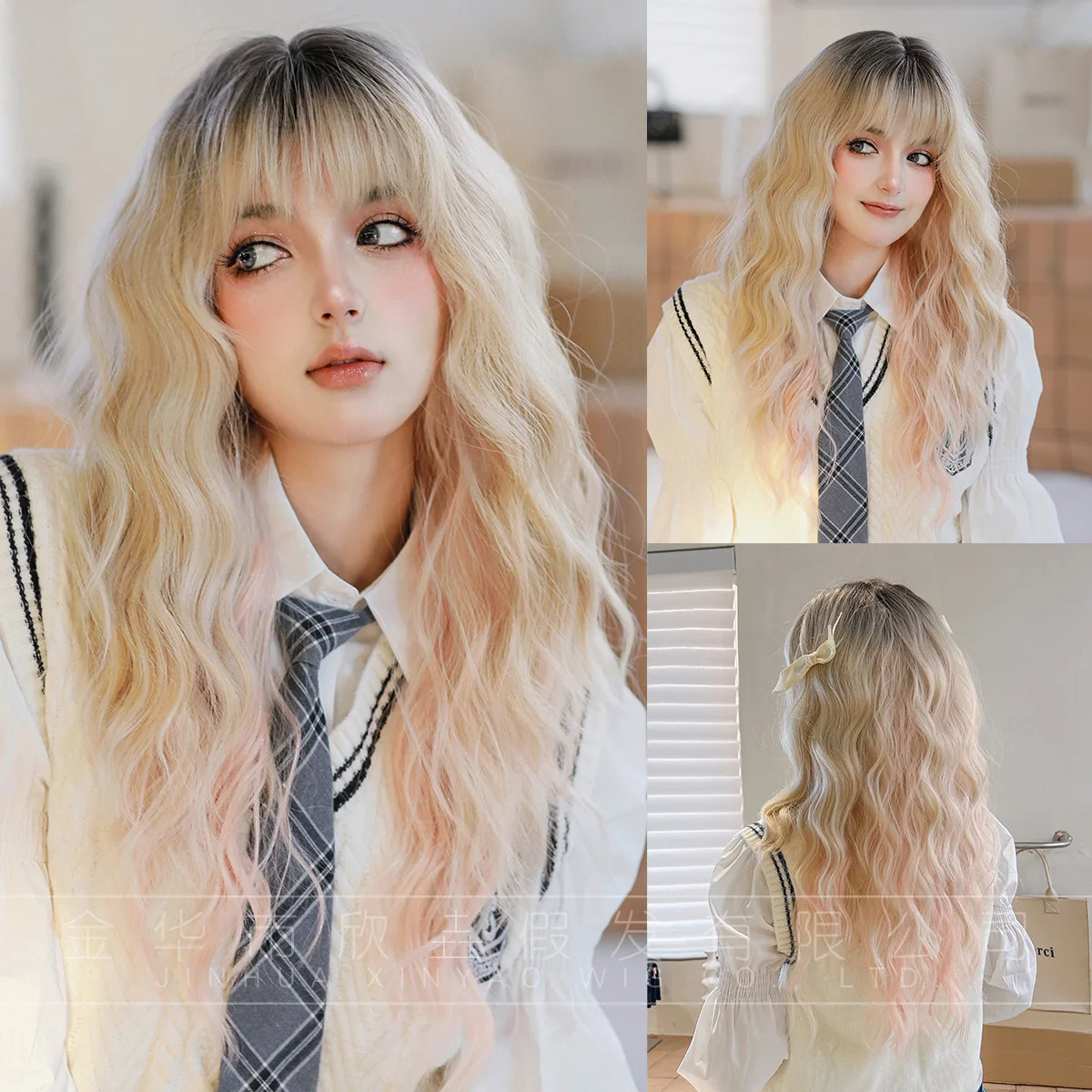 new arrival high quality heat resistant imported synthetic fiber monofilament mono lace wigs for white women