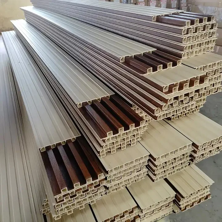 BAIJIN Interior Plastic Wooden Composite Covering Board Wainscoting Vinyl Timber 3D Fluted Cladding Pvc Wpc Wall Panel