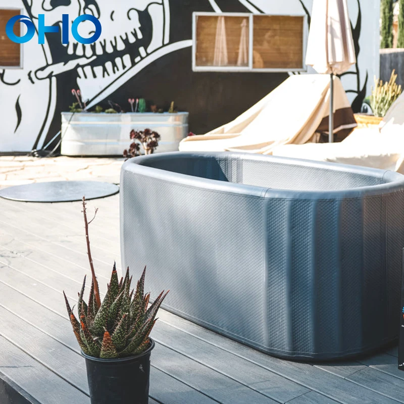OHO Newly Outdoor Inflatable Double Wall Fabric Customized Ice Bath Spa Chilling Pool